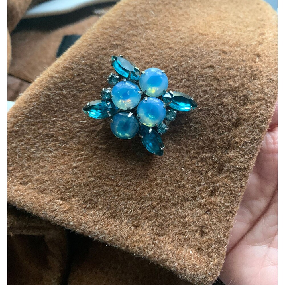 Vintage blue brooch in beautiful condition - Picture 3 of 9